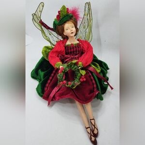 Windward Vintage Fairy Winged Woodland Christmas Holly Pixie Elf Large